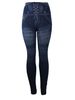 089 Nahtlose Baumwoll-Denim-Leggings mit Wickel-Design_voghion.com