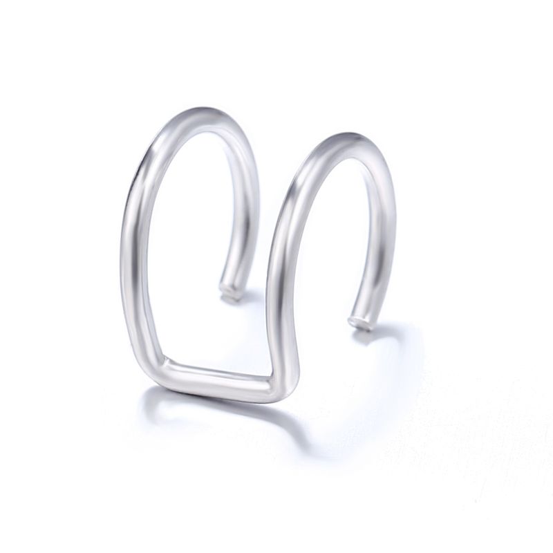 Ins Style 5-Piece Creative Personality Fashion Soft Bone Leaf Double Layer Non-Pierced Earrings Ear Clips Set_voghion.com