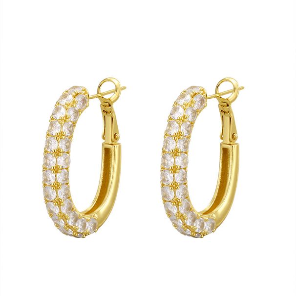 Pendientes de cobre puro con incrustaciones de circonita de medio círculo, con retención de color, temperamento duradero y de moda para viajeros_voghion.com