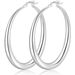 New Silver Thick Large Circle Hoop Irregular Needle Personality Earrings_voghion.com