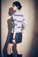 New Autumn Striped Color-Block Turn-Down Collar T-Shirt Wool Top Knitted Women's Sweater POLO_voghion.com