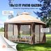 VEVOR Patio Gazebo For 10-12 Person, 10 X 13 FT Backyard Gazebo, With Mosquito Netting, Metal Frame, And PU Coated 180G Polyester, Outdoor Canopy Shelter For Patio, Backyard, Lawn, Garden, Deck_voghion.com