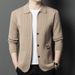 2025 Frühling und Herbst Neue Jugend Strickjacke Pullover Jacke Herren Casual Solid Color_voghion.com