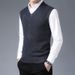 Ärmellose Herren-Pulloverweste mit V-Ausschnitt – Slim Fit-Strickpullover für Herbst und Winter – lässiges einfarbiges/kariertes/geblümtes Muster_voghion.com
