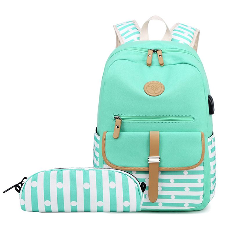 Sacs pour femmes, nouveau sac à dos décontracté, sac à dos en toile à rayures pour collégiennes, version féminine, sac à dos pour lycéens_voghion.com