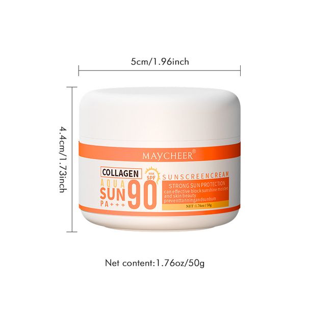 MAYCHEER Αντηλιακή λοσιόν προσώπου με SPF90+ για καλοκαιρινή απομόνωση και προστασία από την υπεριώδη ακτινοβολία, αναζωογονητική, μη λιπαρή_voghion.com