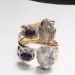 Natural Baroque Pearl Bracelet for Women Raw Stone Amethyst Set with Czech Diamonds Jewelry_voghion.com