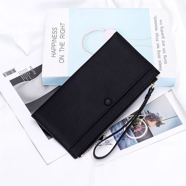 Leather Hand Wallet, Women's 2025 Autumn And Winter New Ultra-thin Zipper Mobile Phone Bag, Large Capacity And Light Wrist Wallet_voghion.com