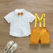 Kid's Clothing New Spring and Summer Boys Shirt + Shorts Set Gentleman Holiday Style Short Sleeve Shorts Two piece Set_voghion.com