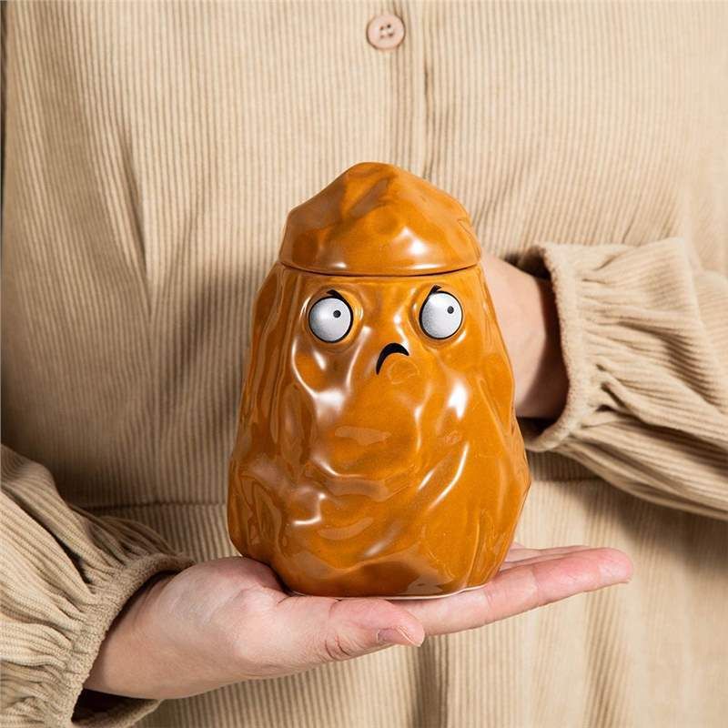 Bizarre Durian Wassernuss Wandbecher mit Deckel Keramiktasse Geburtstagsgeschenk für Mädchen_voghion.com