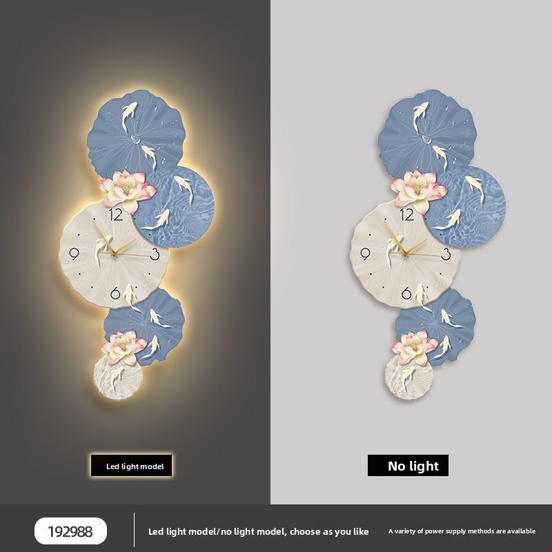 New Chinese Style Living Room Hanging Bedroom Art TV Background Wall Clock Decorative Painting Entrance Mural_voghion.com