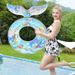 Mermaid Inflatable Pool Float - Thickened Eco-Friendly PVC Swim Ring With Glitter Scales (Non-Toxic Includes Repair Patch & Carry Bag)_voghion.com
