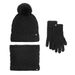 Women's Scarves Hat scarf gloves three piece set winter plus velvet outdoor warm wool ball knitted hat three piece set_voghion.com