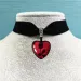 Vedhæng Halskæder Gotisk Punk Stor Rød Rose Hjerte Halskæde Vintage 80'er Æstetisk Kærlighed Inspireret Choker Til Kæreste_voghion.com