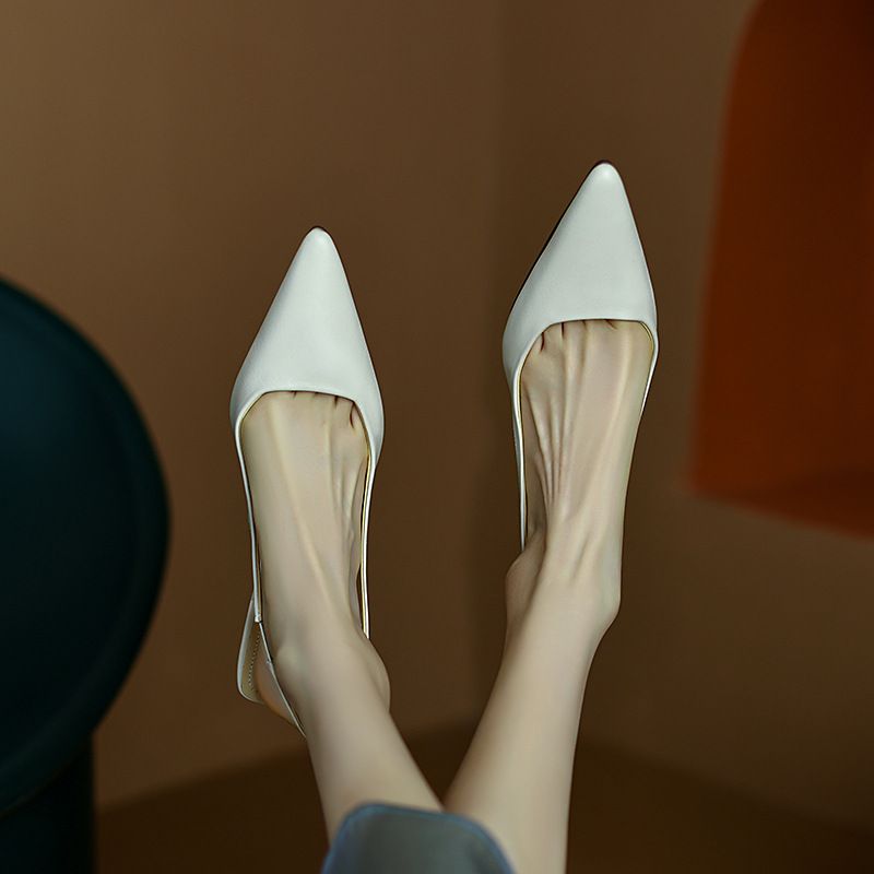 2025 Summer Slim Heels, Solid Cowhide Headband, Back_voghion.com