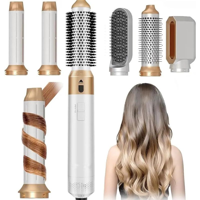 5-in-1 Hot Air Brush Straightener Dual-use Fully Automatic Magic Curling Iron_voghion.com