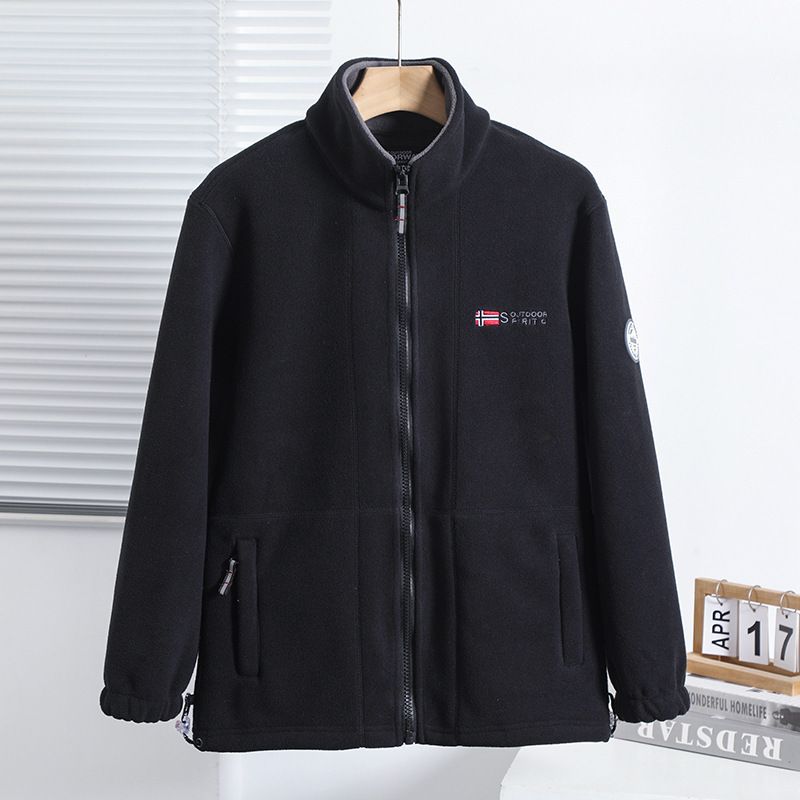 Kältebeständiges, mit Fleece gefüttertes, verdicktes Sweatshirt für Herbst und Winter, warme Stehkragenjacke für Herren_voghion.com