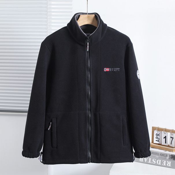 Kältebeständiges, mit Fleece gefüttertes, verdicktes Sweatshirt für Herbst und Winter, warme Stehkragenjacke für Herren_voghion.com