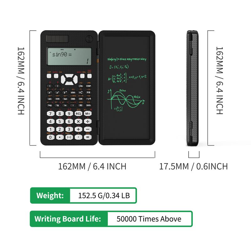 Scientific Calculator With Writing Tablet 991MS 349 Functions Engineering Financial Calculator For School Students Office 2022_voghion.com