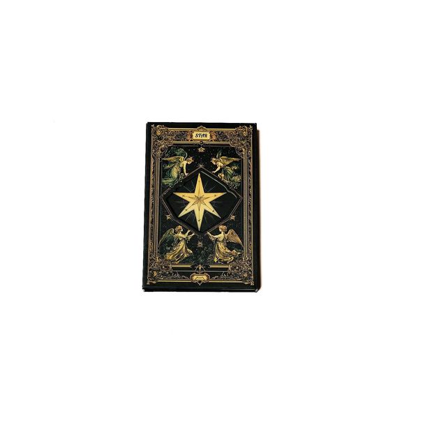 Izobraževalne in pisarniške potrebščine, nova vroča prodaja, visokokakovostni ovitek za tarot karte s heksagramom iz črnega zlata visoke vrednosti, prenosni trikratni zvezek_voghion.com