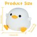 Pat Doudou Duck Night Light - Silicone Sleep Sensor Rechargeable Portable Bedside Lamp Warm Light_voghion.com