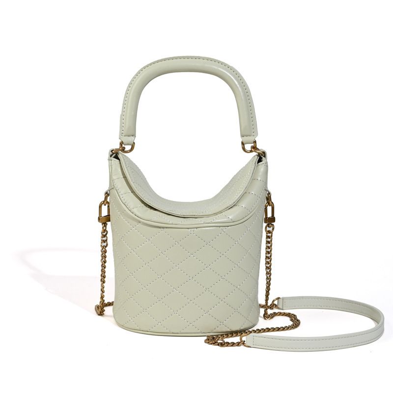 Dame Bucket Bag Læder Bucket Bag Med Diamant Gitterkæde Moderigtig Crossbody Taske Til Kvinder_voghion.com