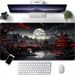 Table Mat Riverside Full Moon Table Mat Black And Red Large Mouse Mat_voghion.com
