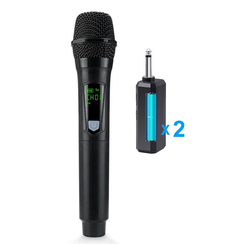 Universelt trådløst system med oppladbart batteri Håndholdt mikrofon for karaoke-sang DJ-mikrofon Festtale_voghion.com