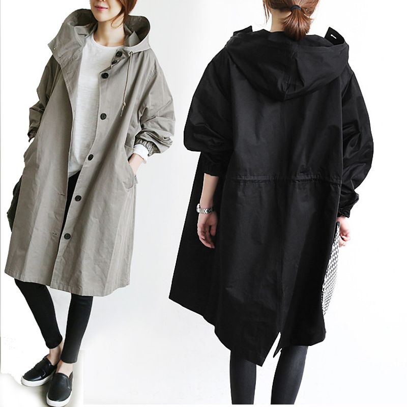 2024 Spring and Autumn New Korean casual women's mid to long knee length loose oversized British style outerwear_voghion.com