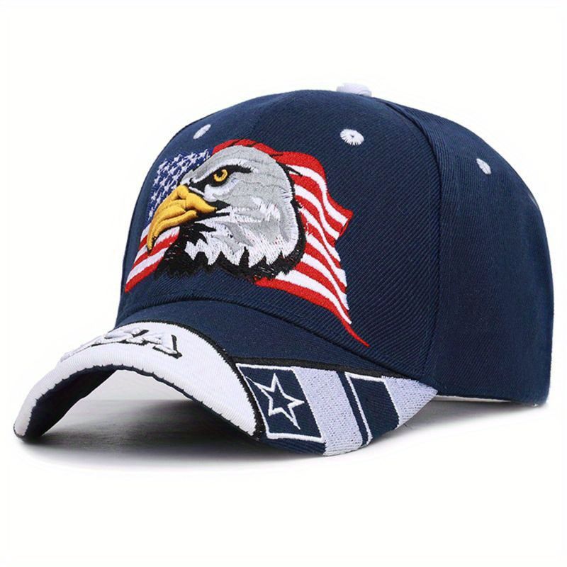 Flag USA Eagle Baseball Cap Embroidery Casual Breathable Sports Hat Outdoor Sunscreen Dad Hats For Women Men_voghion.com