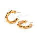 Orecchini in acciaio al titanio francese placcati in oro a forma di C in bambù INS, stesso stile, per donna_voghion.com