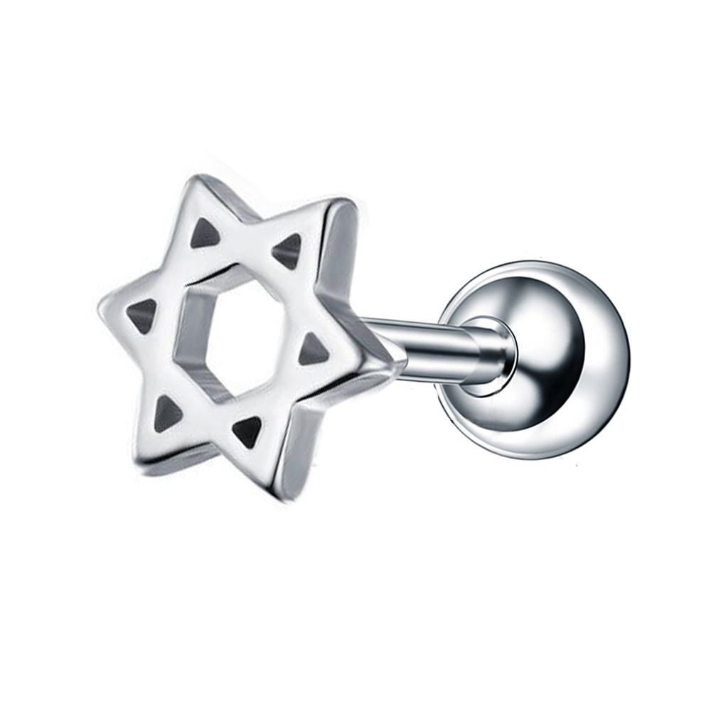 Nouvel accessoire de perforation d'ongle de cartilage d'oreille en forme d'étoile en forme d'os en acier inoxydable en forme de cœur_voghion.com