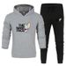 Herren Fleece-Sweatshirt Zweiteiliges Freizeit-Sport-Set Tide Kapuzenpullover Bedruckte Jogginghose_voghion.com