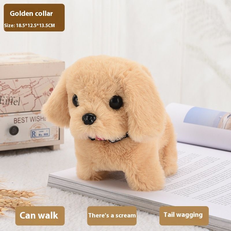 Elektrische pluchen speelgoed voor kinderen kan lopen, kleine set zet een kraam op, elektronische huisdiersimulatiemachine hond_voghion.com