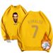 Football Club Cristiano Ronaldo Portrait No.7 Round Neck Sweater With Velvet For Autumn And Winter Loose Double Sided_voghion.com