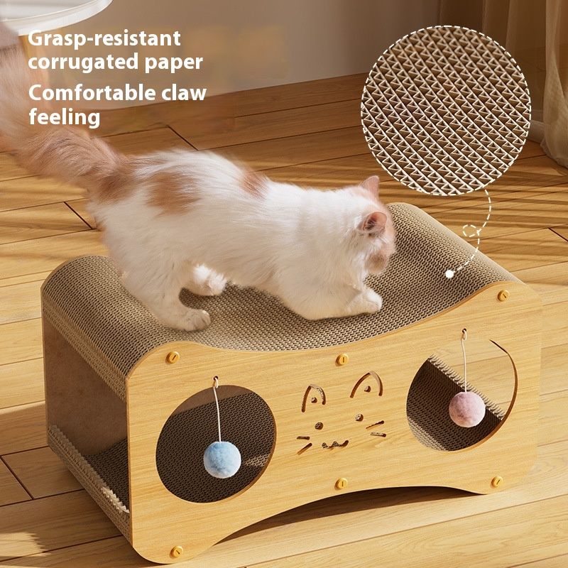 Multi functional scratching board, double-layer house, nest, cat teaser ball, detachable and replaceable inner_voghion.com