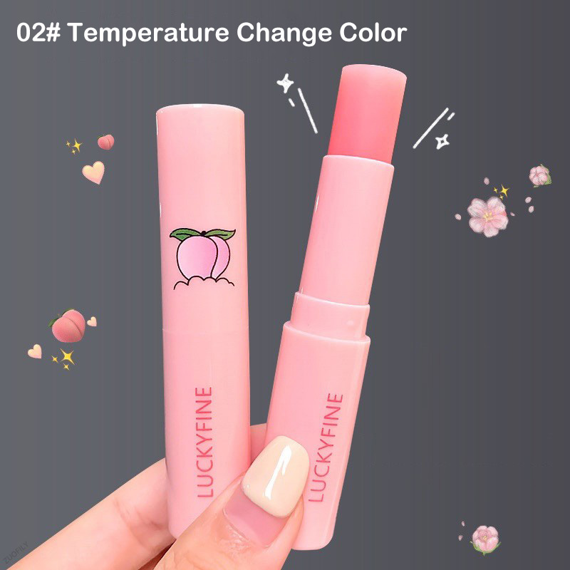Moisturizing Natural 1PC Peach Lip Balm Temperature Change Color Lipstick Anti-drying Lip Balm Long-lastin          stick_voghion.com