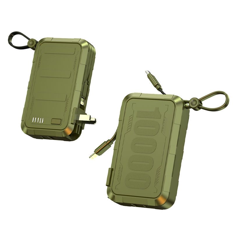 Powerbank-oplader, 2-in-1, ingebouwde kabel, grote capaciteit, snel opladen, draagbaar, compatibel met iPhone en Huawei_voghion.com