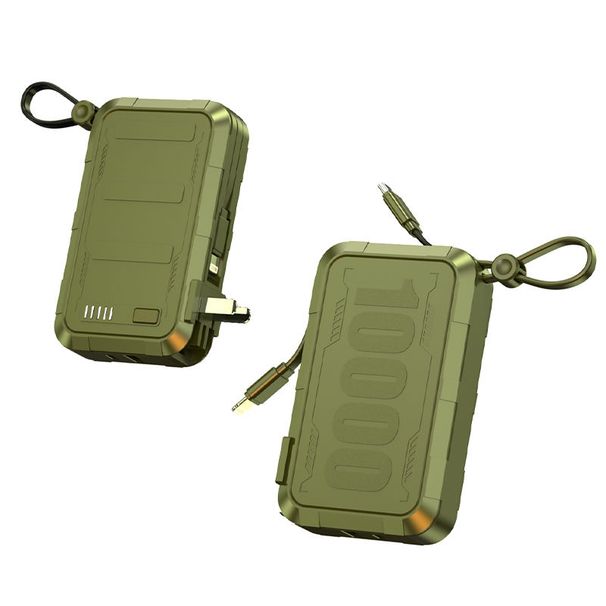 Powerbank-oplader, 2-in-1, ingebouwde kabel, grote capaciteit, snel opladen, draagbaar, compatibel met iPhone en Huawei_voghion.com