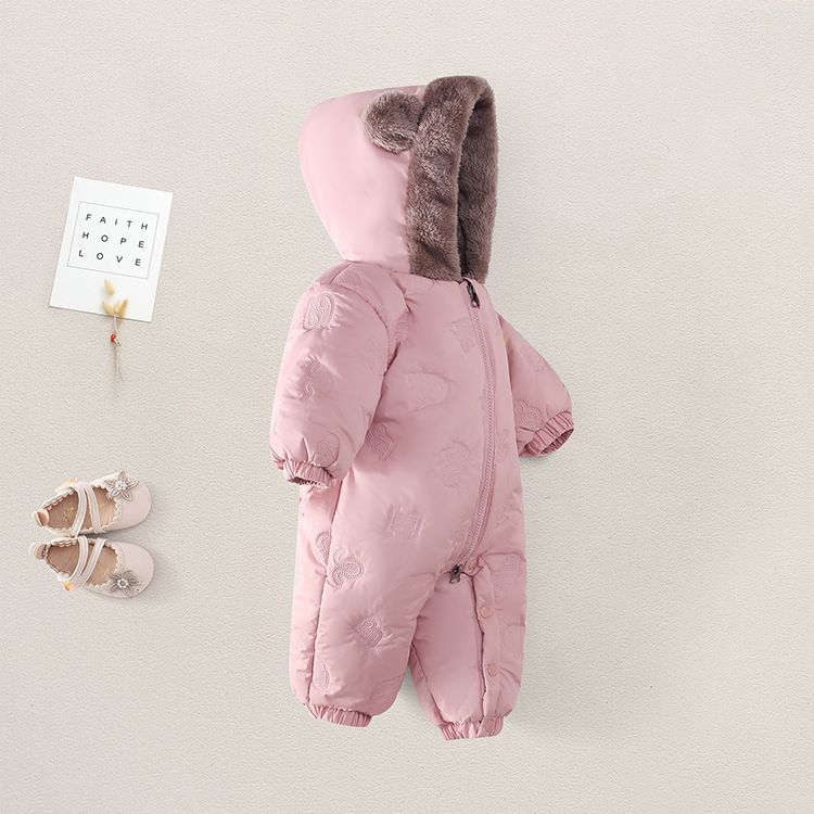 Children's Clothing Winter Newborn Plus Cotton Male And Female Baby Onesie Plus Fleece-padded Outerwear_voghion.com