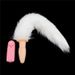 Sex Products White Artificial Fur Tail Butt Plug Flesh Colored Vibration Female Butt Plug Props Vibration Device_voghion.com