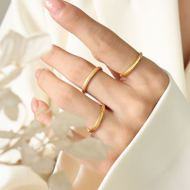 Plain Circle Matte Set Ewige Paar Ringe Schwanz Qixi Festival Ring Versprechen Schmuck A106_voghion.com