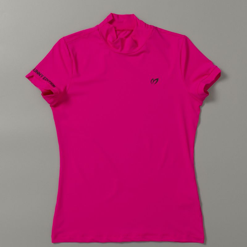 Summer New Korean Rabbit Golf Clothing Women Fit Mid-Neck Outdoor Quick-Dry Slim Short Sleeve T-Shirt_voghion.com