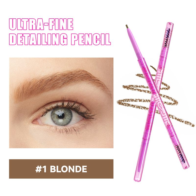 MLSMILE 4 Color Double Head Eyebrow Pencil Waterproof And Sweat Proof Natural Long Lasting Extremely Fine Wild Eyebrow Eyebrow Pencil_voghion.com