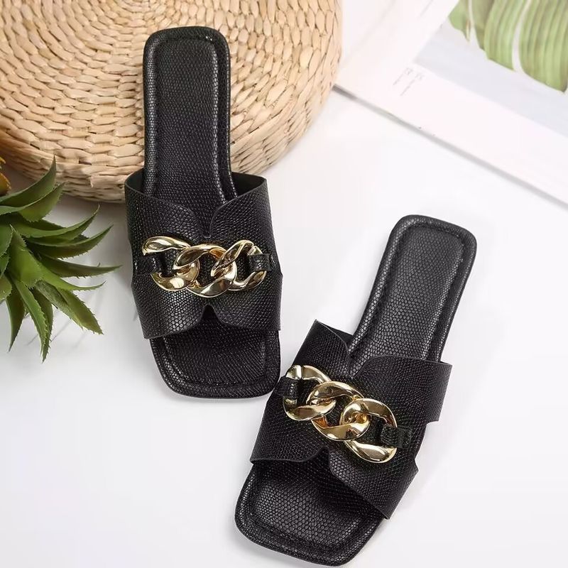 New Summer Soft Bottom Casual Black Wear Lazy Flat Sandals_voghion.com