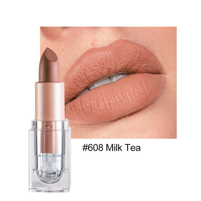 Make-up 5 Faarwen Matte Lippenstift Waasserdicht Laang halen Net-haftend Cup Lippenstift Sexy Rout Rosa Veet Nude Lippen_voghion.com