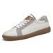 Herren Boardschuhe Flache Trainings-Sneaker Low-Top Leder Rindsleder Oberfläche Freizeitschuhe Rundkopf Schnürschuhe Kleines Leder_voghion.com