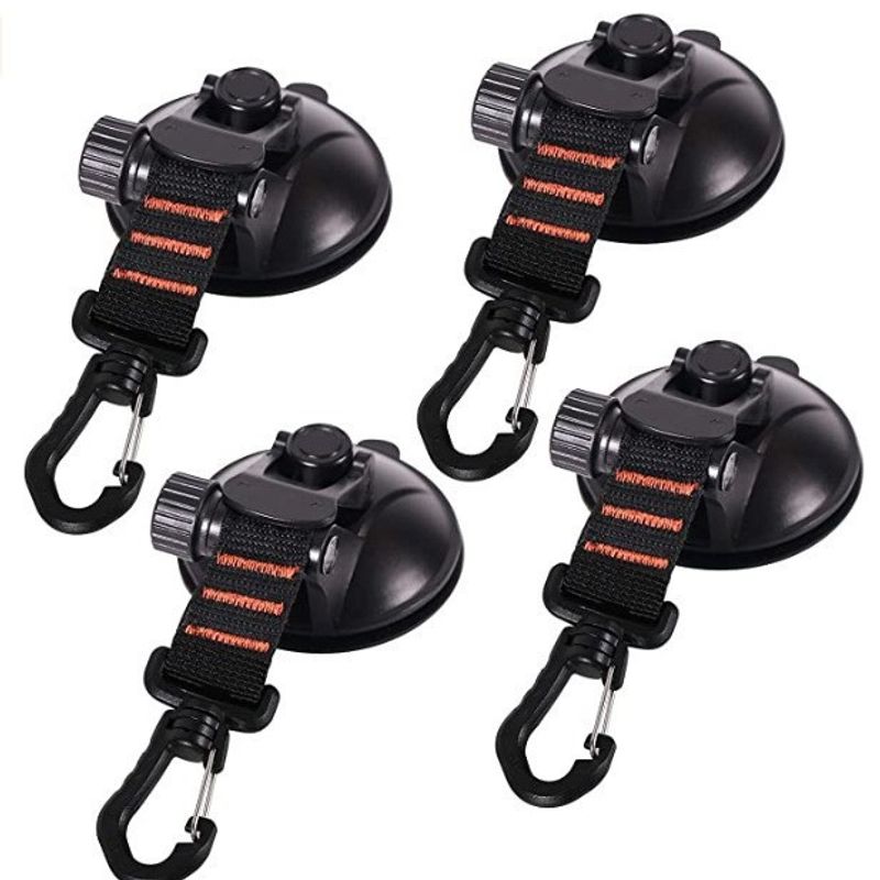 Outdoor Car Tent Suction Cup, Black Suction Cup With Rope Hook, Outdoor Suction Cup Tent Rubber Blister Pendant_voghion.com