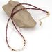 Collier en pierre naturelle avec perles d'eau douce et grenat en forme de cube de sucre de 3 cm, chaîne de clavicule empilable, style rétro_voghion.com