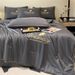 Washed Silk Summer Blanket - Embroidered Lightweight Duvet For Double Bed Cooling Breathable Air Conditioning Use_voghion.com